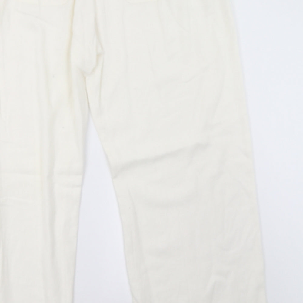 Sainsburys Womens White   Trousers  Size 18 L28 in