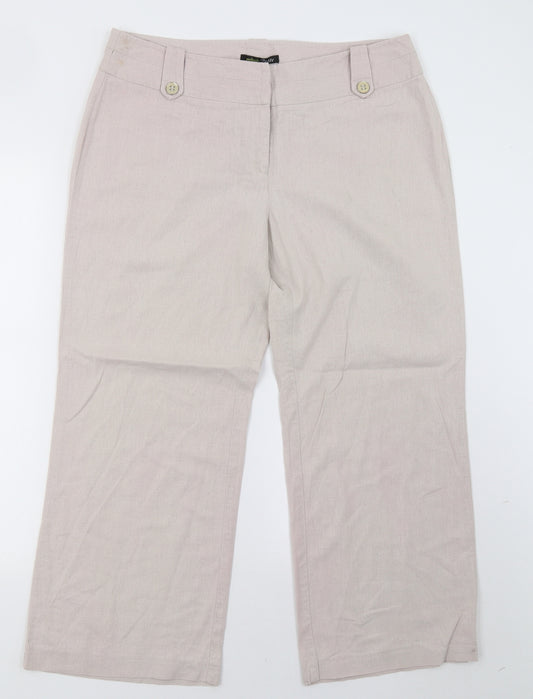 Front view of George women’s pink trousers, size UK 14, 26-inch leg