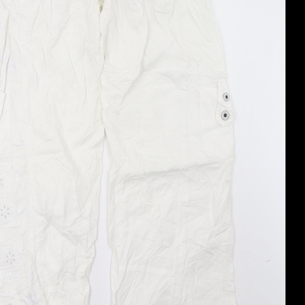 NEXT Womens White   Trousers  Size 10 L31 in