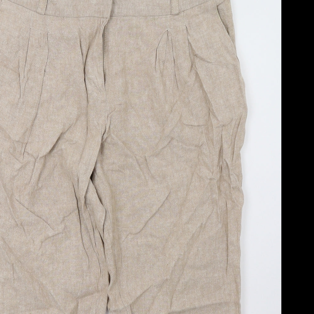 Dorothy Perkins Womens Beige   Cropped Trousers Size 16 L24 in