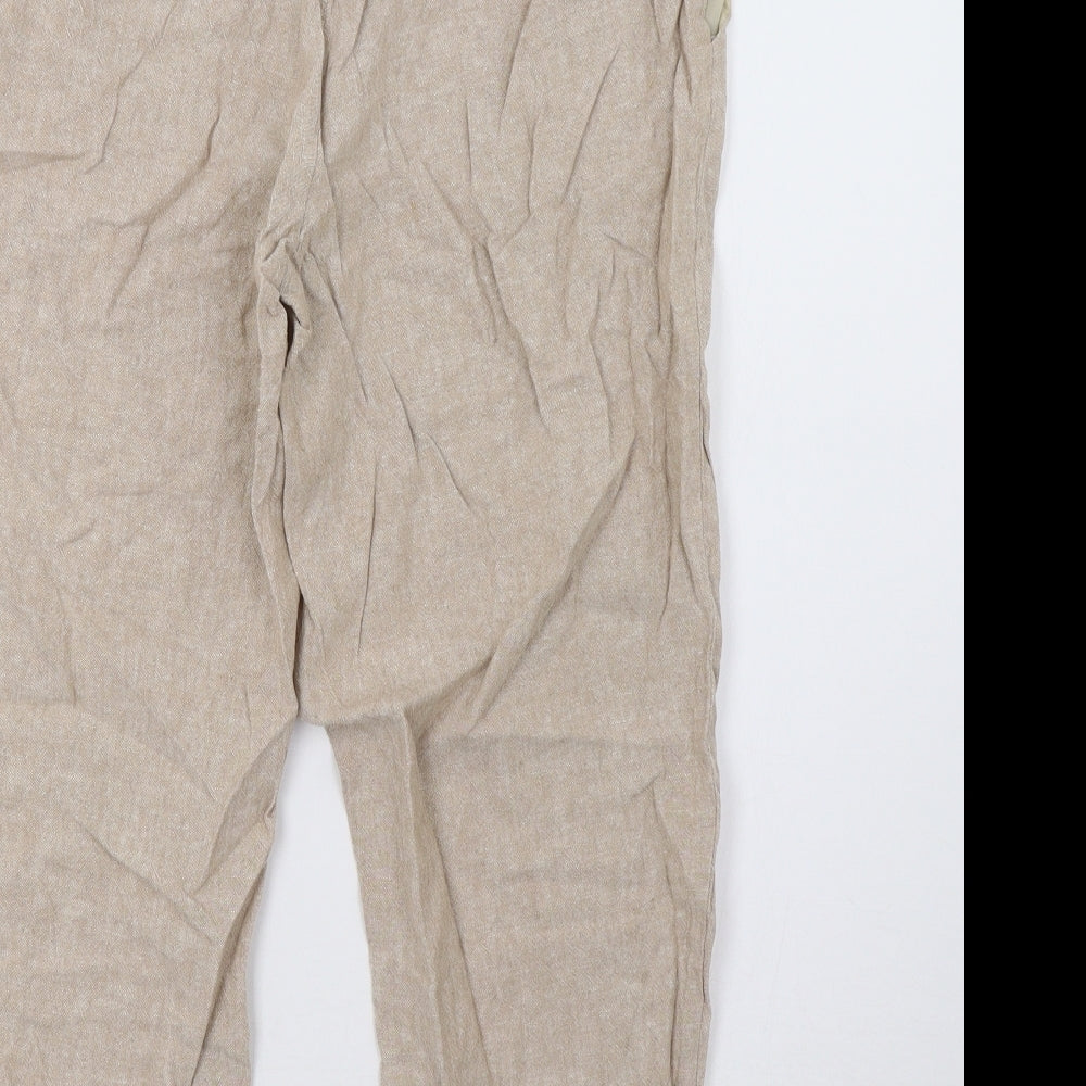 Dorothy Perkins Womens Beige   Cropped Trousers Size 16 L24 in