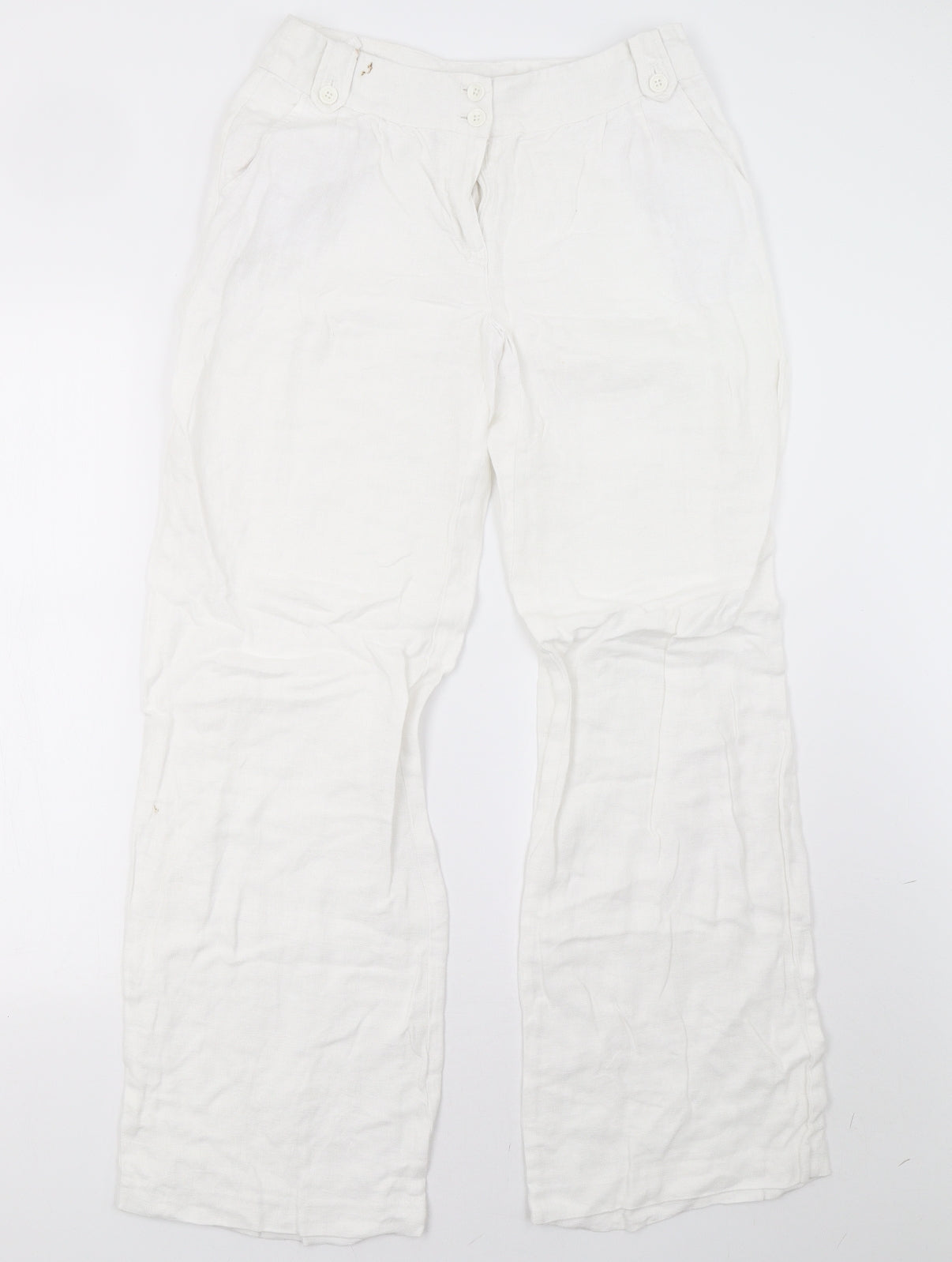 Laura Ashley Womens White   Trousers  Size 10 L30 in
