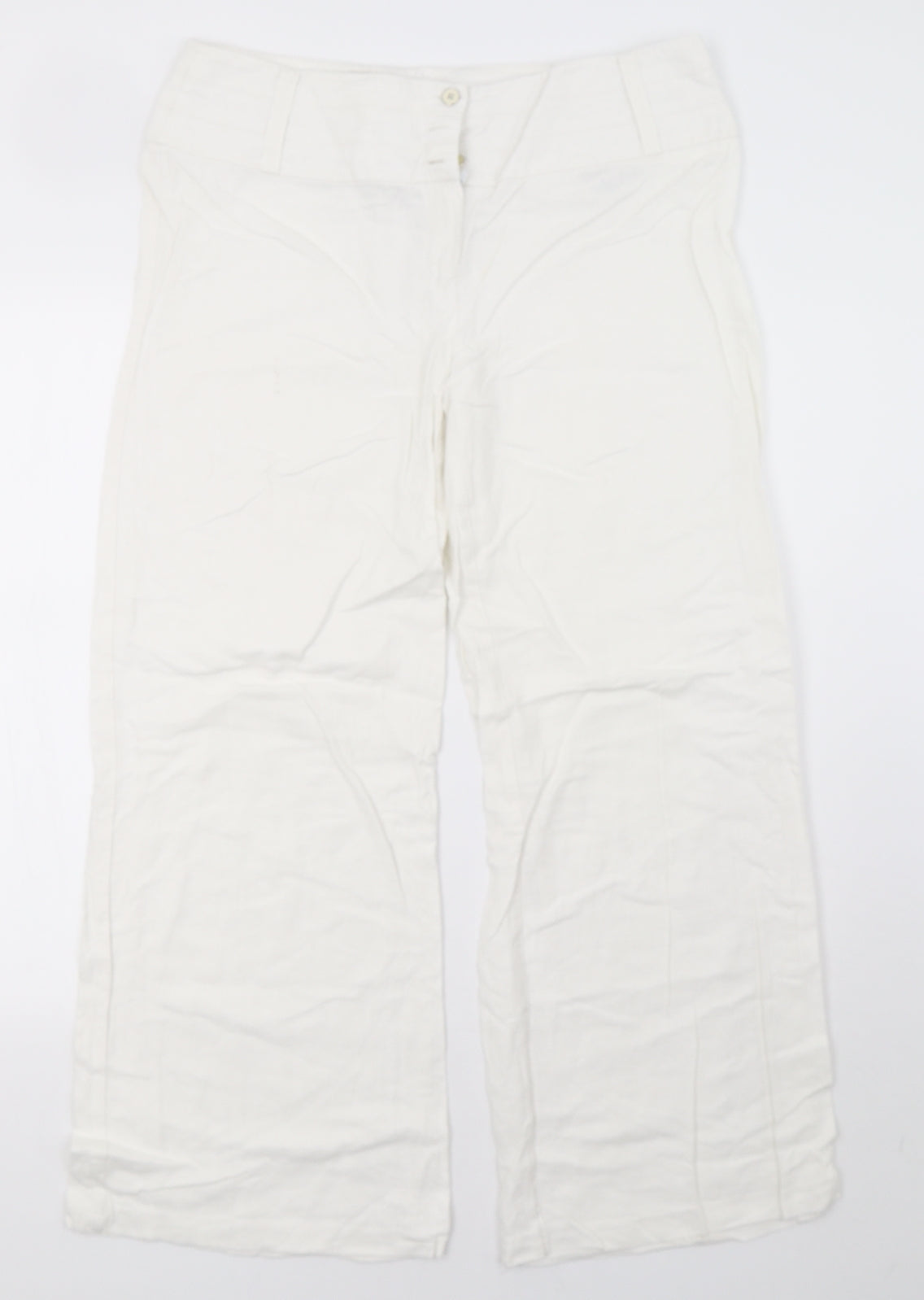 dunnes Womens White   Trousers  Size 14 L29 in