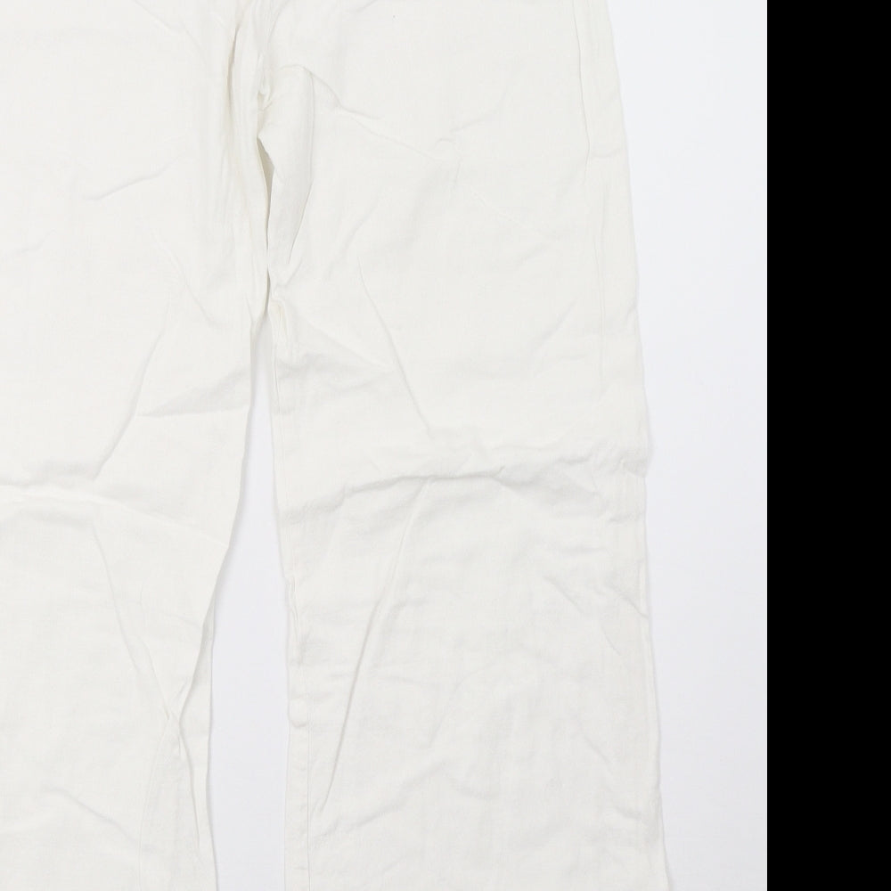 dunnes Womens White   Trousers  Size 14 L29 in