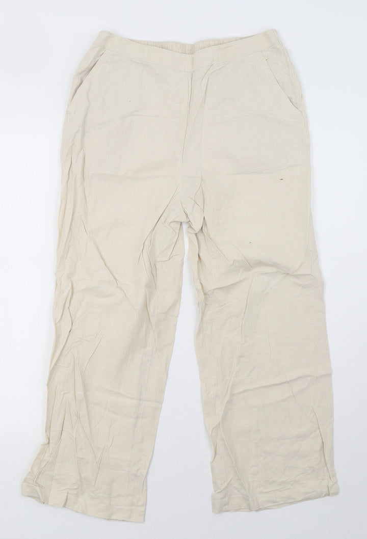 EWM Womens Beige Trousers Size 12 L26 in