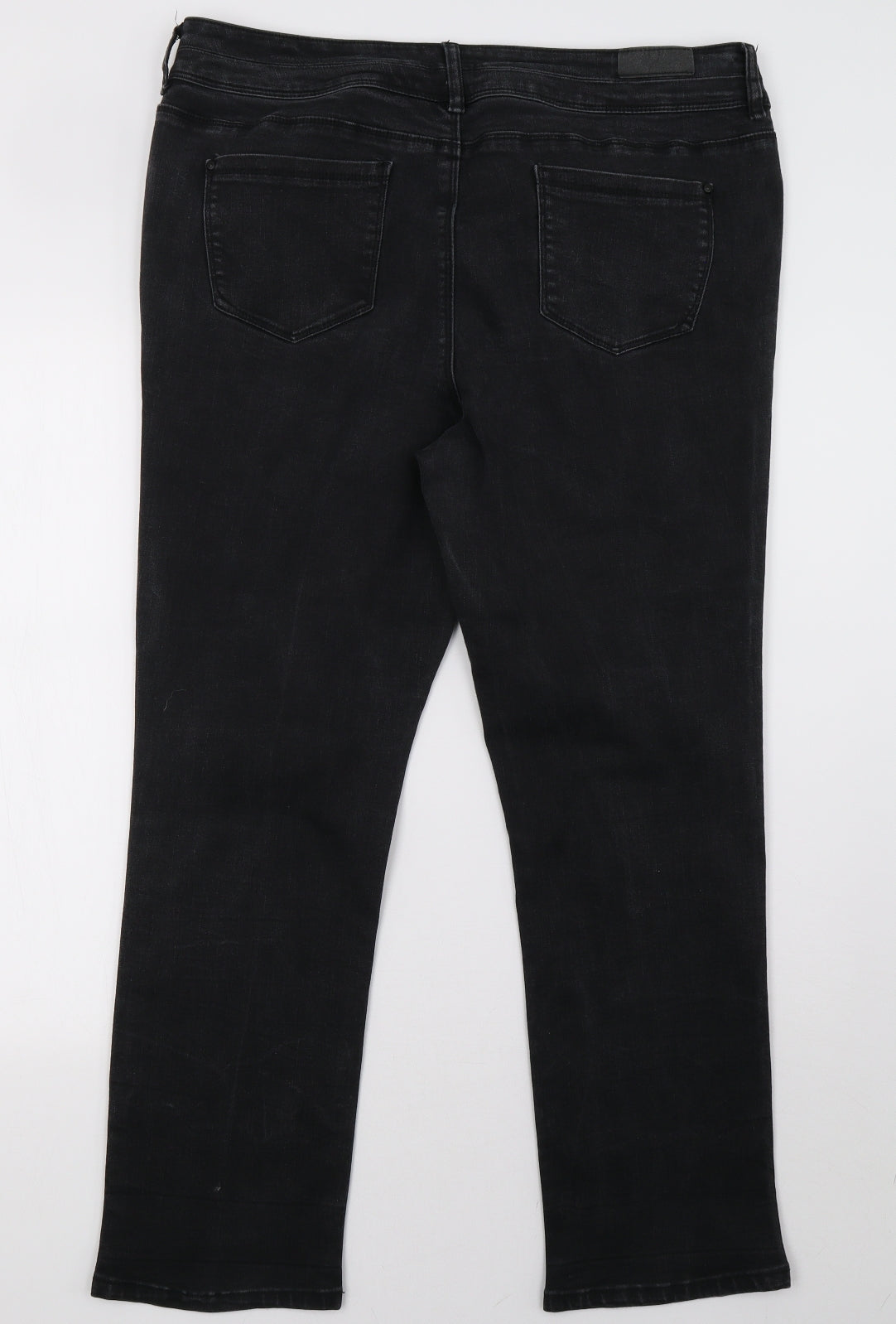 F&F Womens Black  Denim Straight Jeans Size 18 L28 in