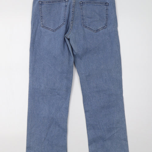 H&M Womens Blue  Denim Straight Jeans Size 8 L26 in