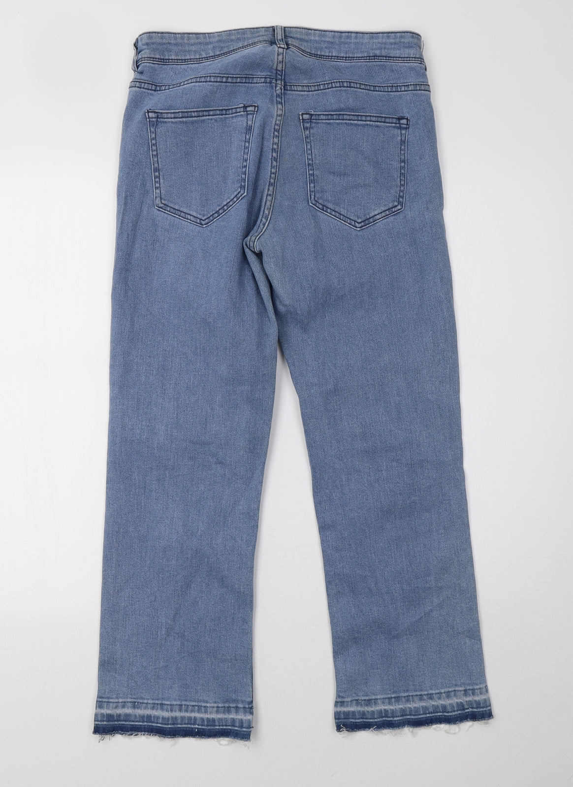 H&M Womens Blue  Denim Straight Jeans Size 8 L26 in