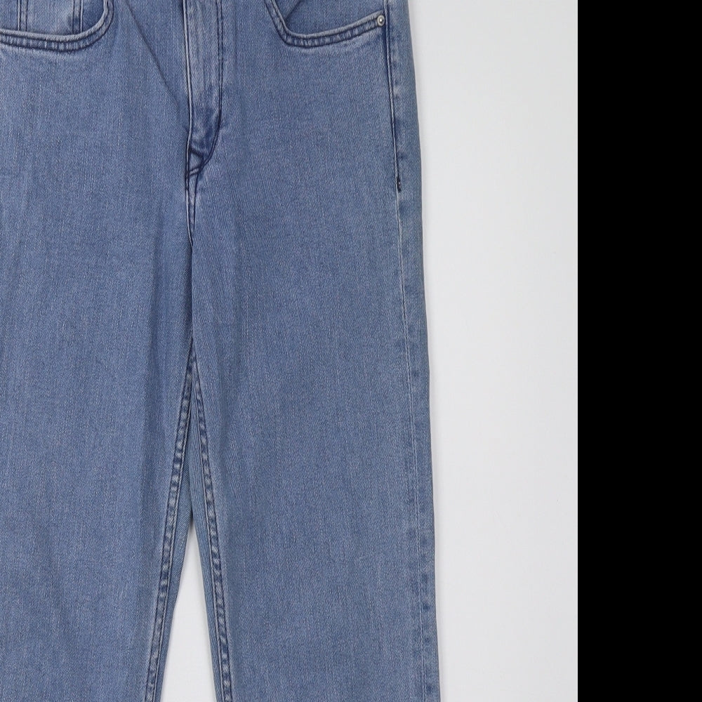 H&M Womens Blue  Denim Straight Jeans Size 8 L26 in
