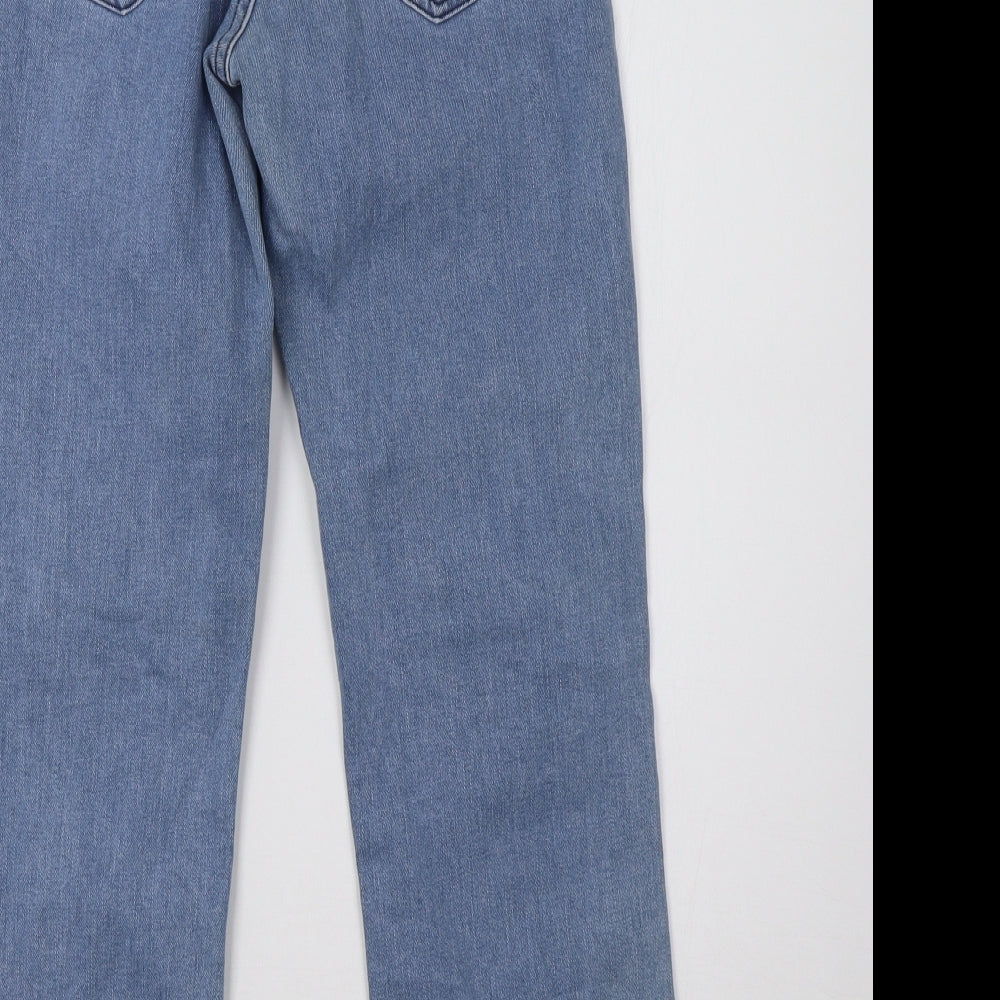 H&M Womens Blue  Denim Straight Jeans Size 8 L26 in