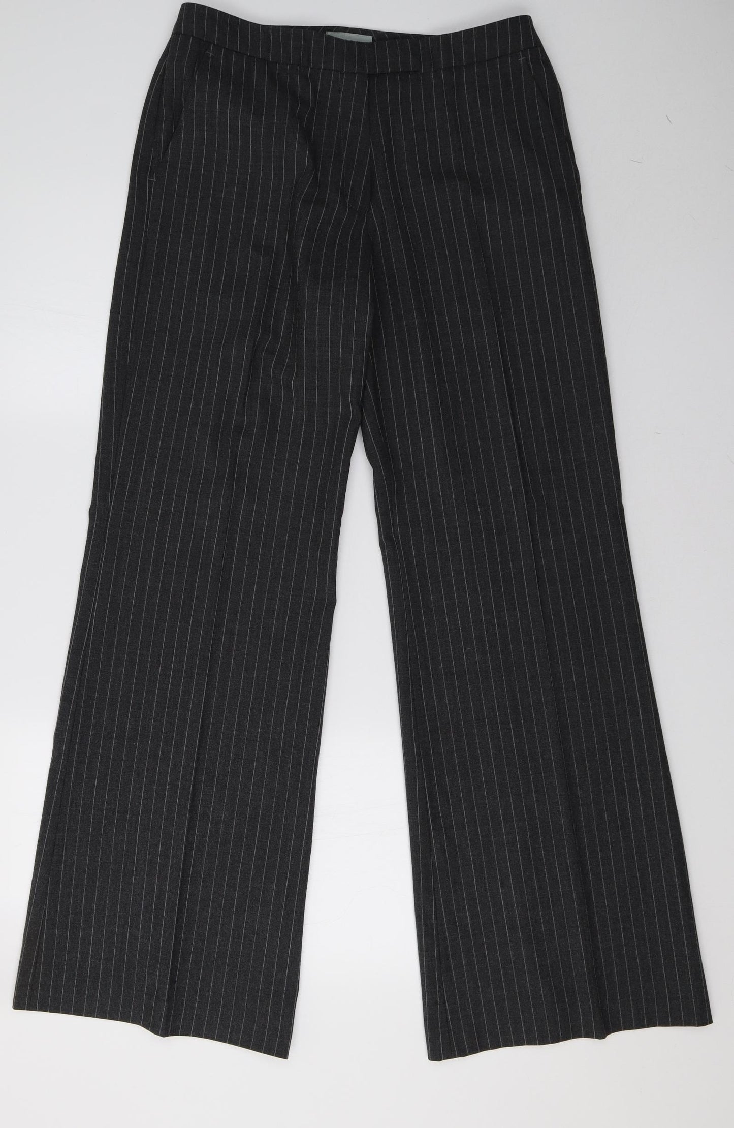 Jigsaw Womens Grey Striped  Trousers  Size 12 L32 in