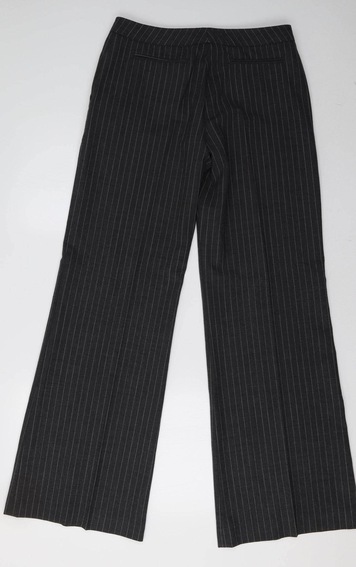 Jigsaw Womens Grey Striped  Trousers  Size 12 L32 in