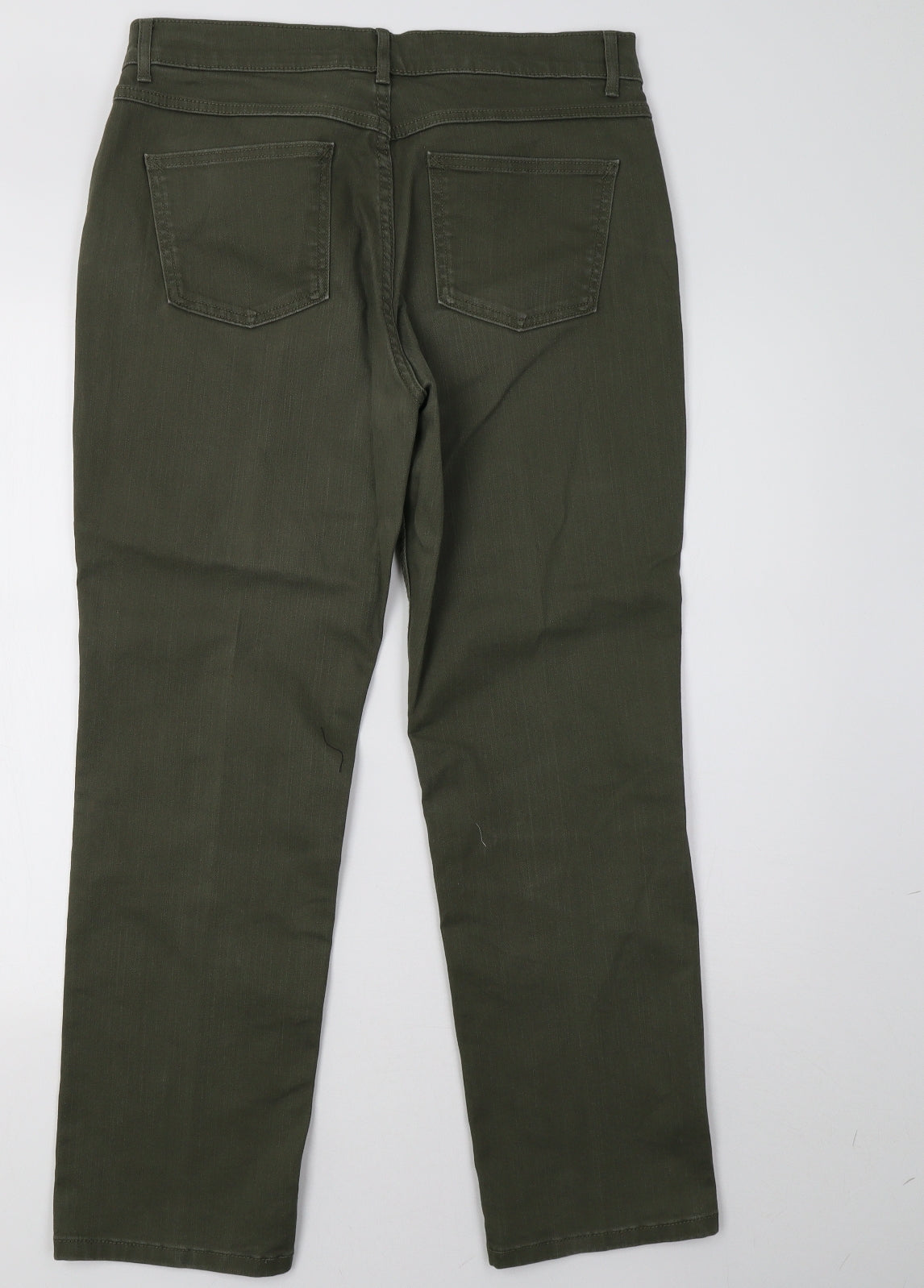 Marks and Spencer Womens Green  Denim Straight Jeans Size 14 L29 in