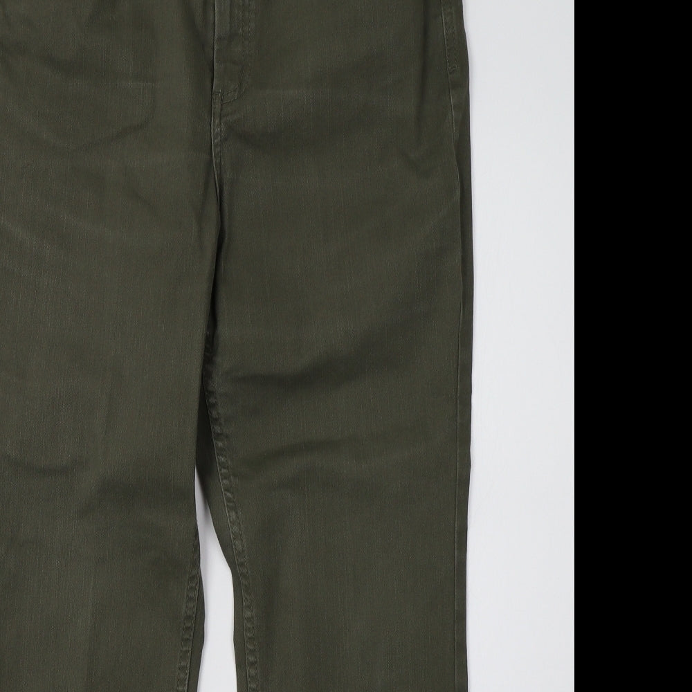 Marks and Spencer Womens Green  Denim Straight Jeans Size 14 L29 in