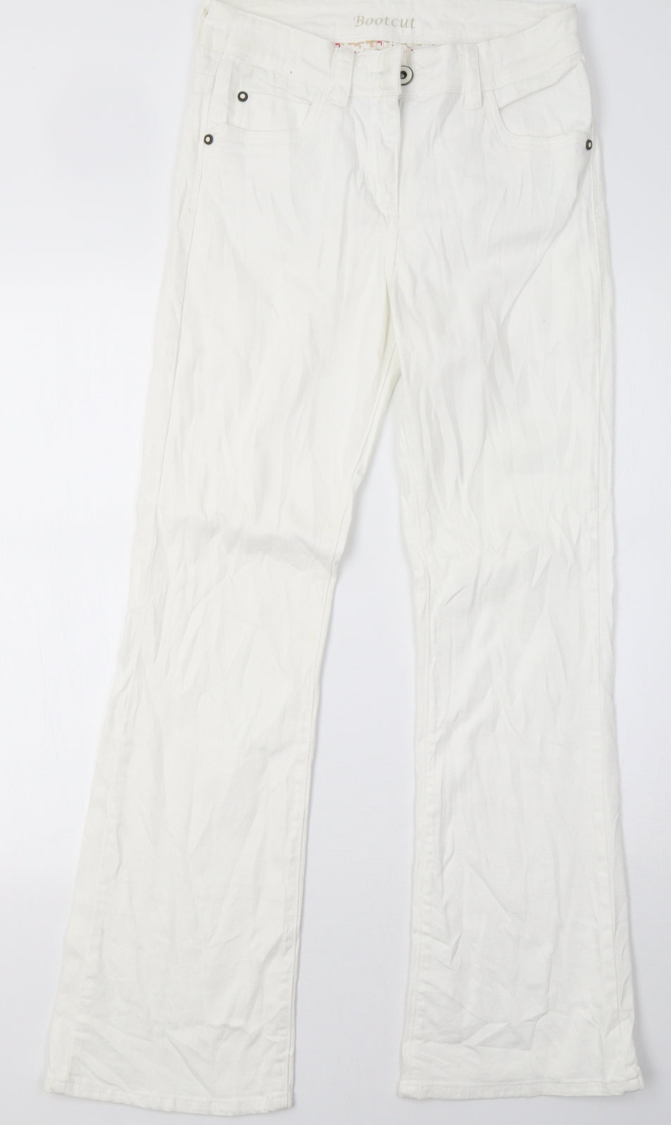 Marks and Spencer Womens White  Denim Bootcut Jeans Size 10 L32 in
