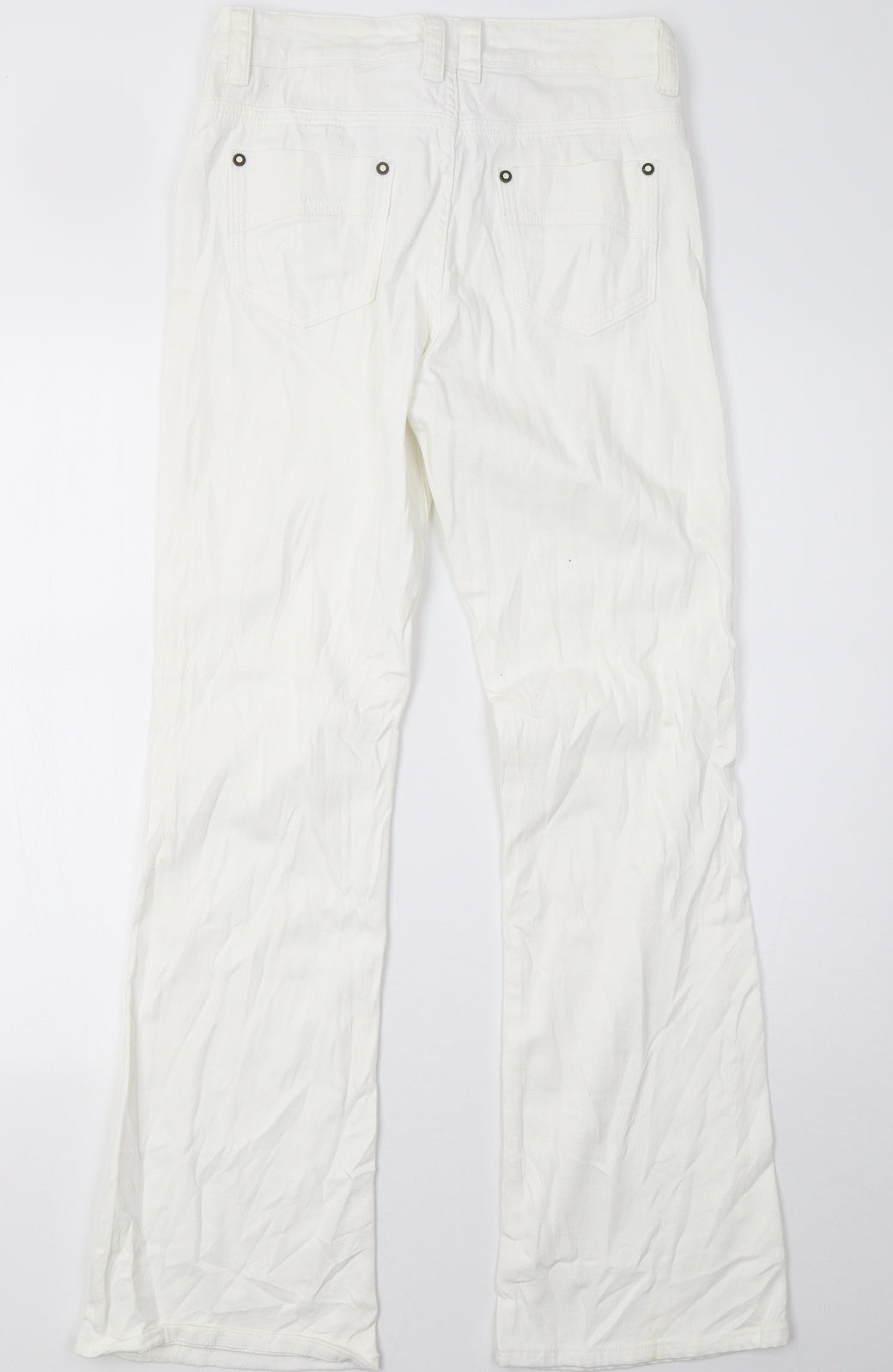 Marks and Spencer Womens White  Denim Bootcut Jeans Size 10 L32 in