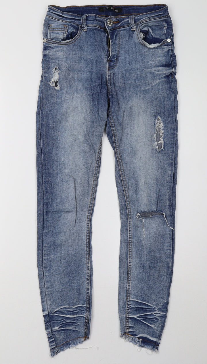 GIRL VIVI Womens Blue  Denim Skinny Jeans Size 8 L27 in
