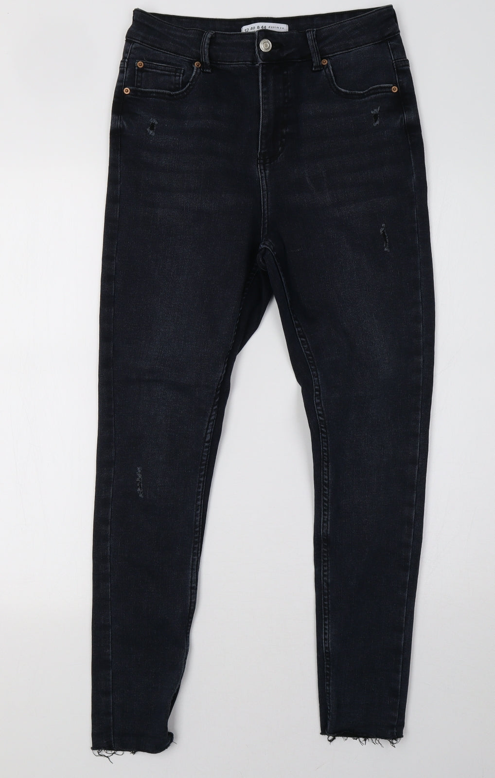 Primark Womens Black  Denim Skinny Jeans Size 12 L28 in