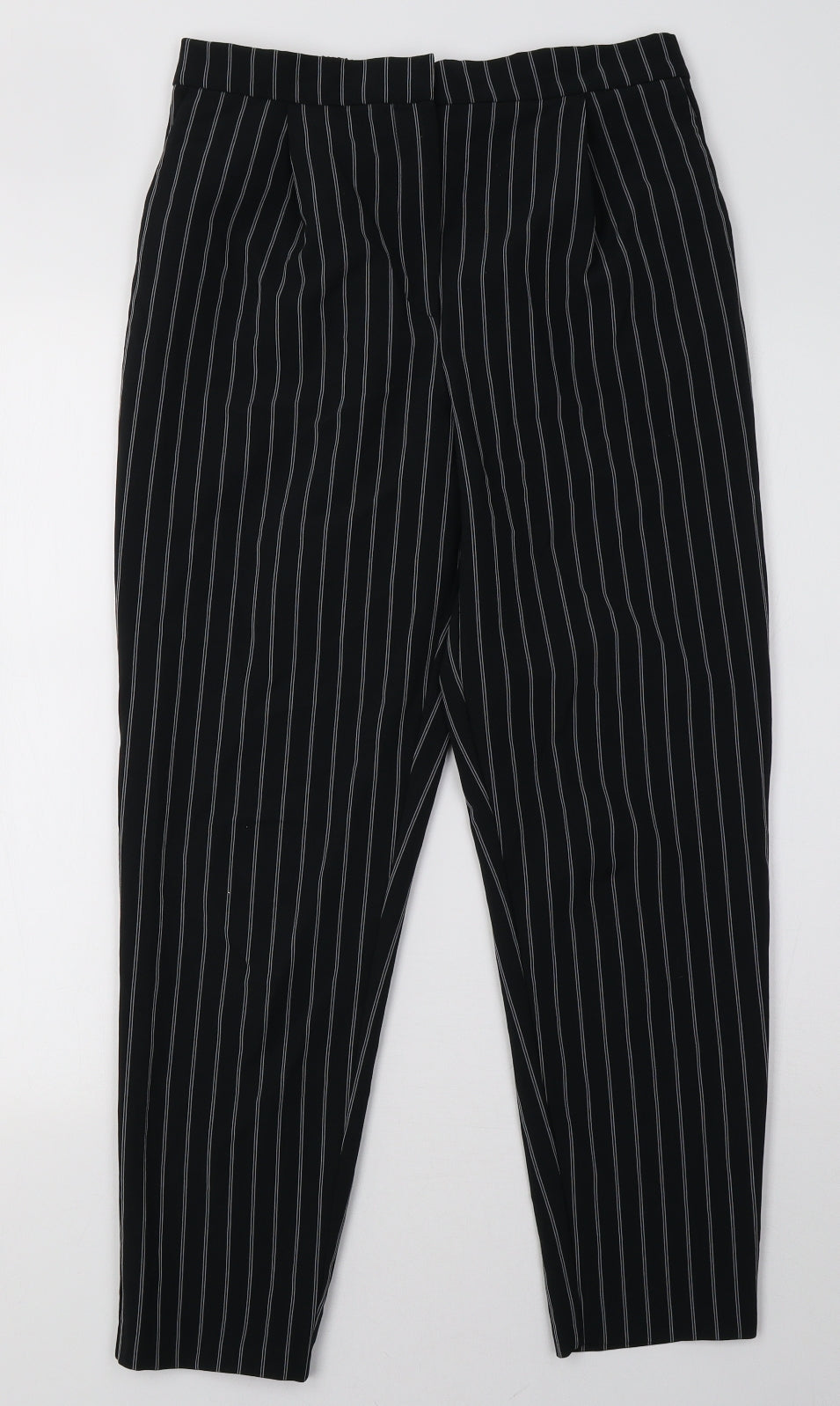 New Look Womens Black Striped  Trousers  Size 12 L29 in