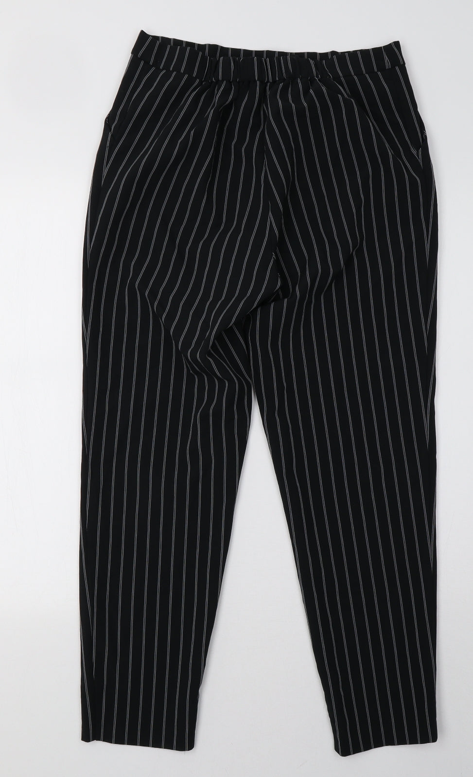 New Look Womens Black Striped  Trousers  Size 12 L29 in