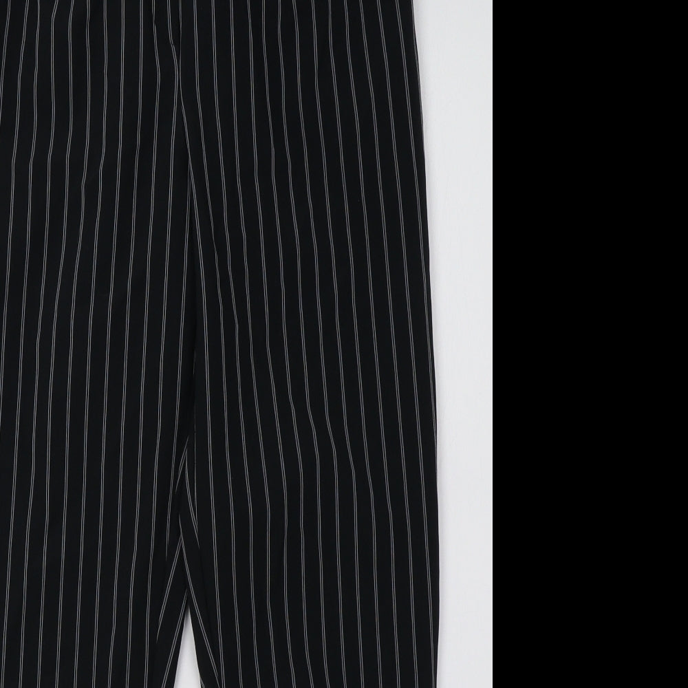 New Look Womens Black Striped  Trousers  Size 12 L29 in