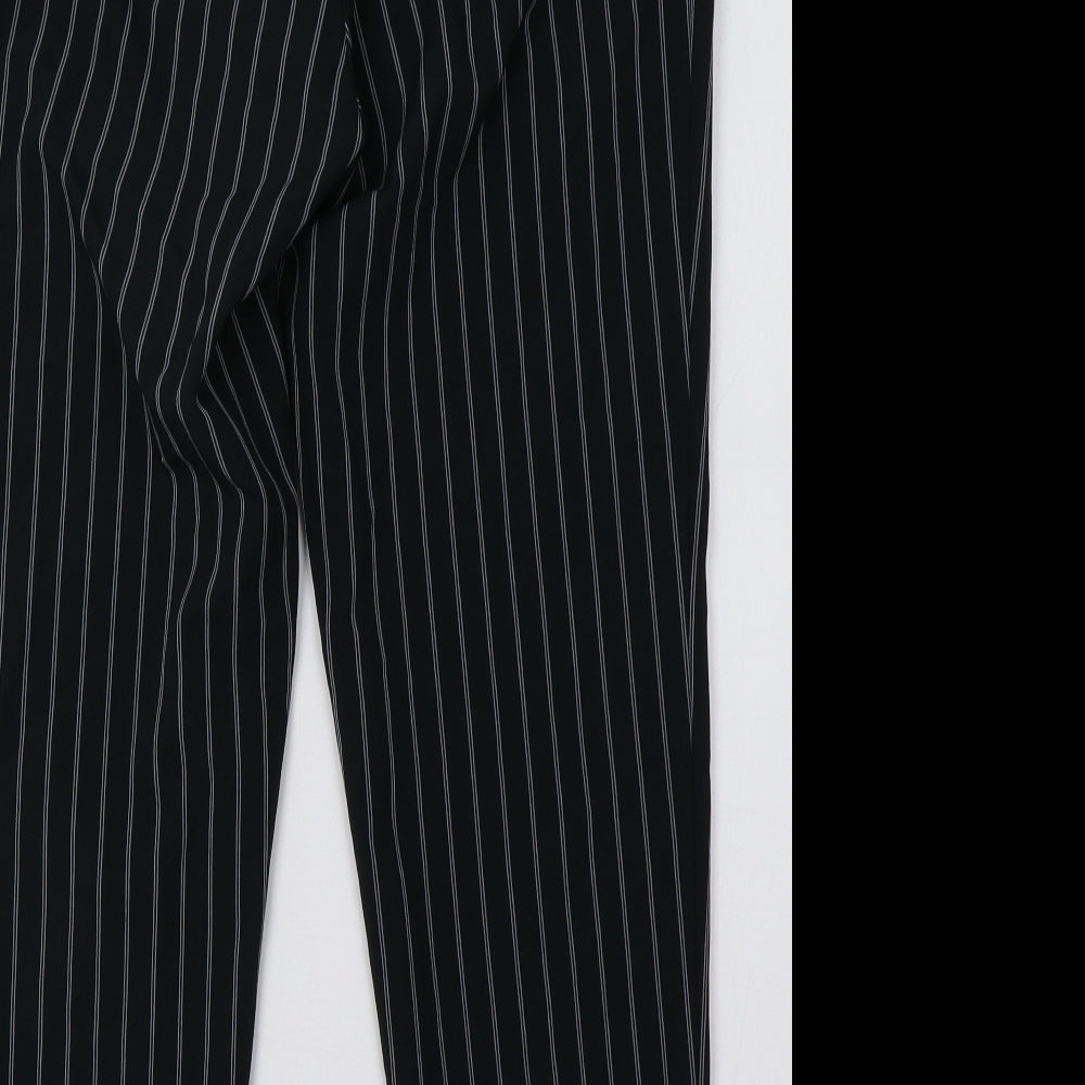 New Look Womens Black Striped  Trousers  Size 12 L29 in