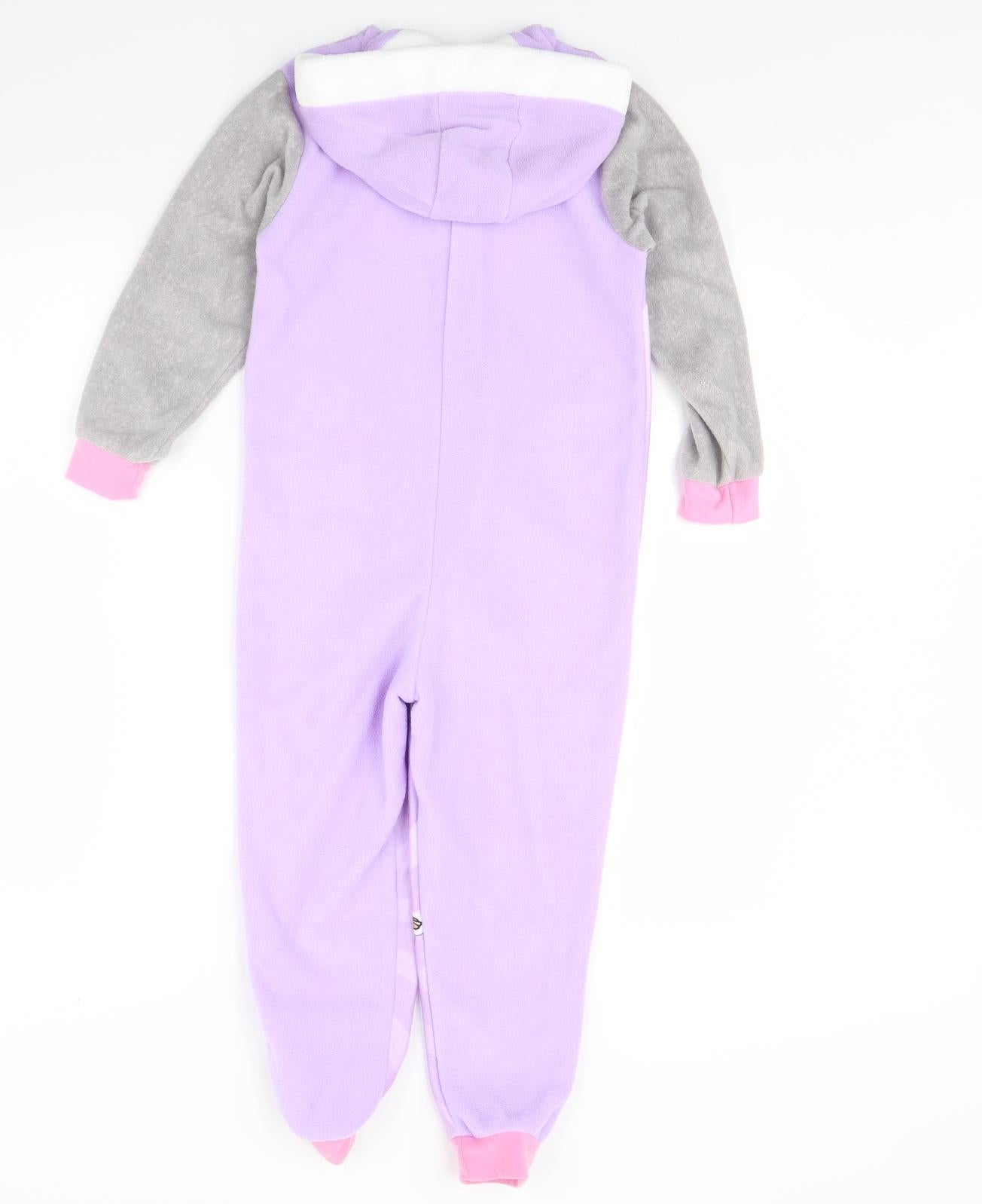 George Girls Purple Solid Fleece Cami One Piece Size 6 Years