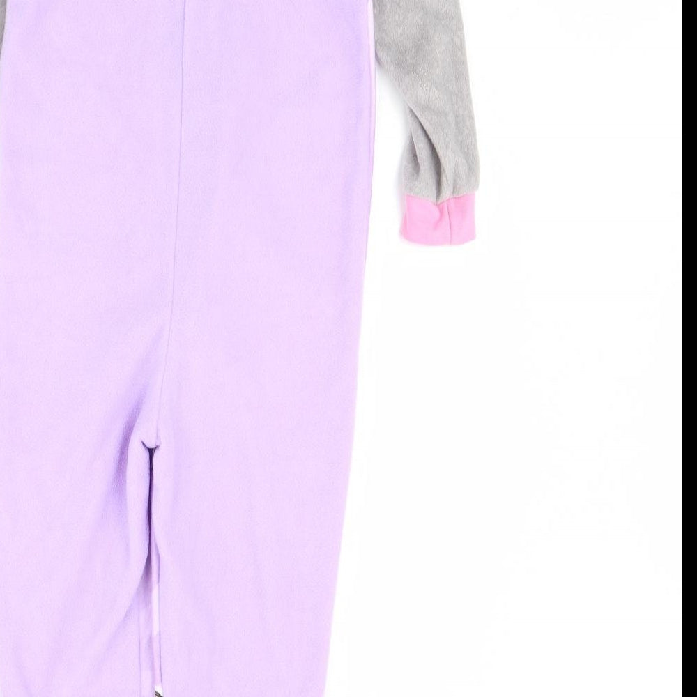 George Girls Purple Solid Fleece Cami One Piece Size 6 Years