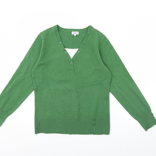 Filati Womens Green   Pullover Jumper Size M