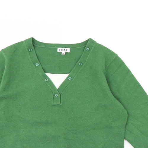 Filati Womens Green   Pullover Jumper Size M