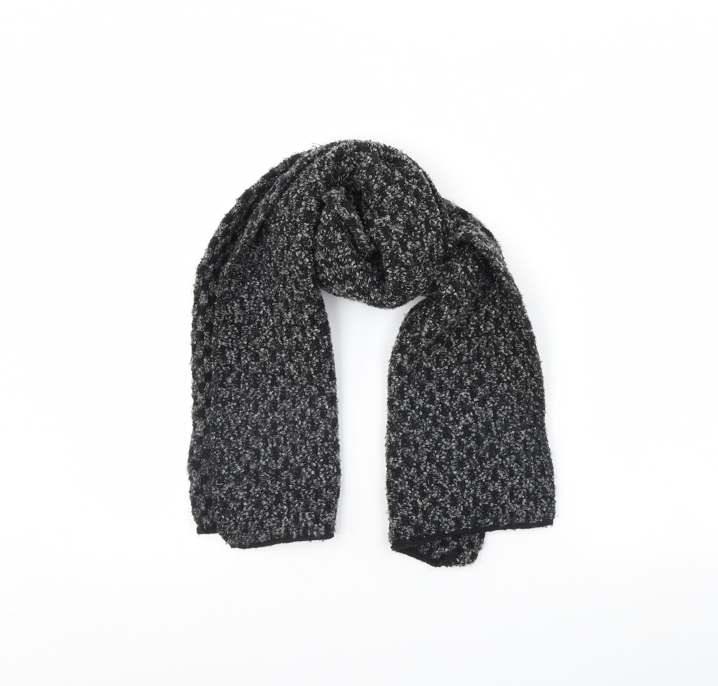 Preworn Womens Black Herringbone   Scarf