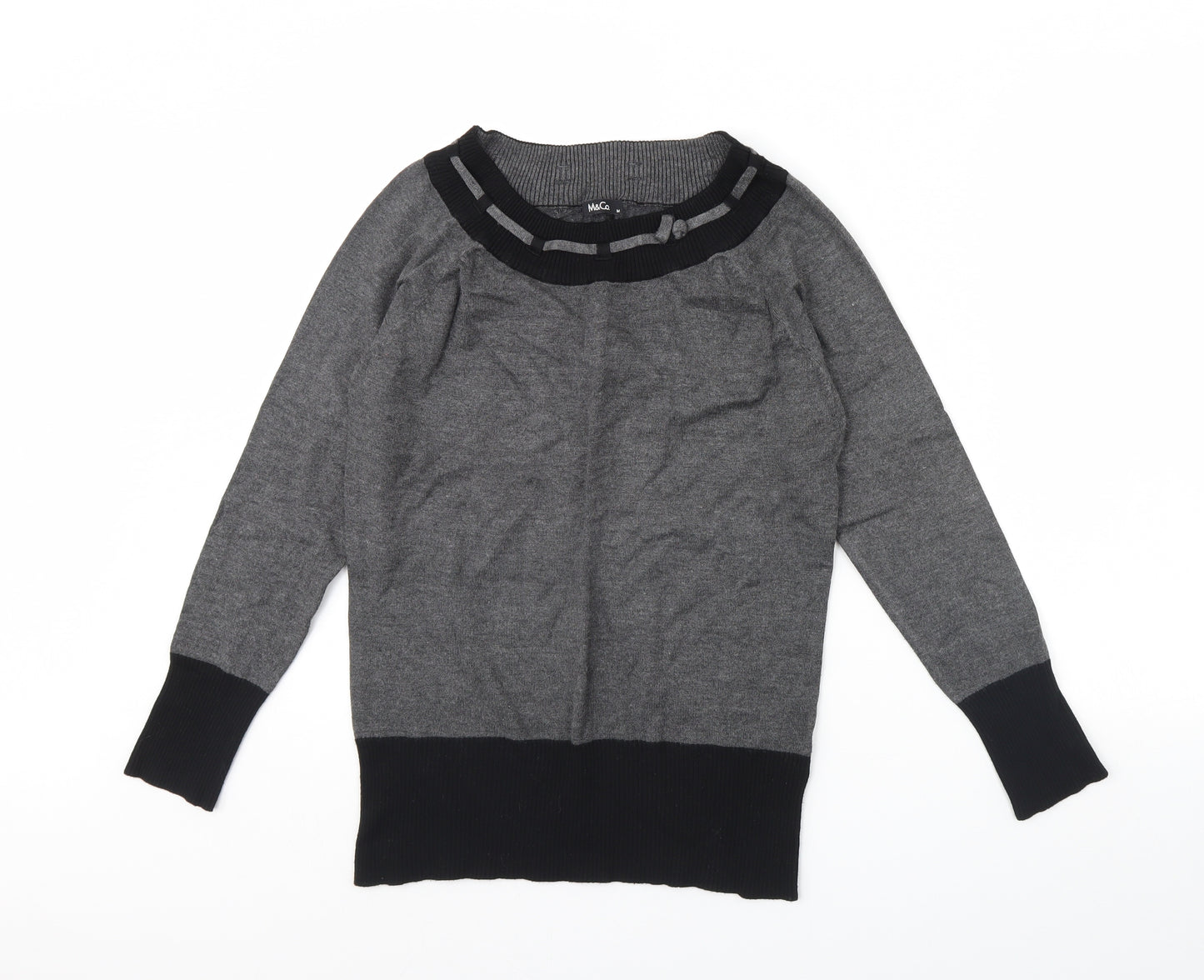 M&Co Womens Grey   Pullover Jumper Size M