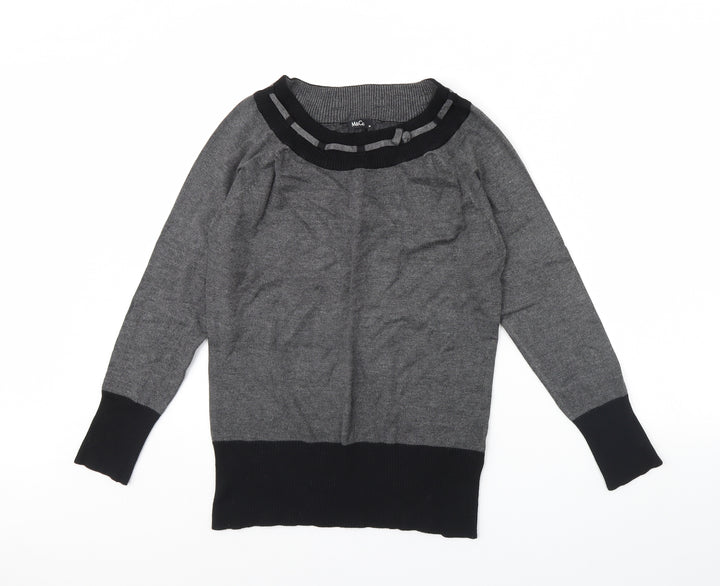 M&Co Womens Grey   Pullover Jumper Size M