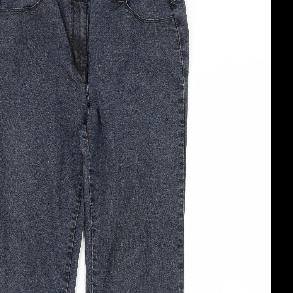 Preworn Womens Blue  Denim Straight Jeans Size 14 L28 in
