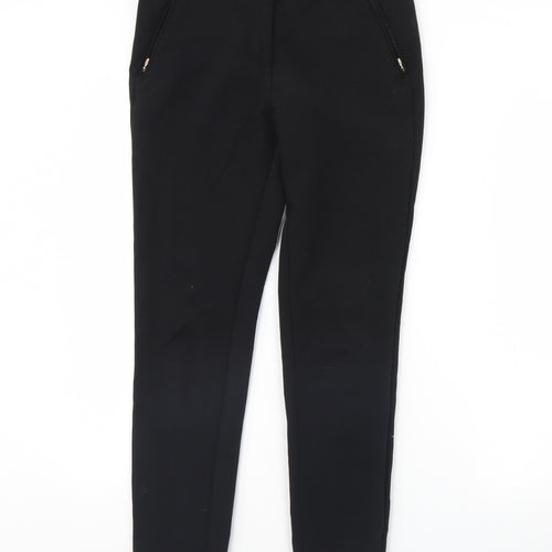 m&s Womens Black   Trousers  Size 8 L28 in