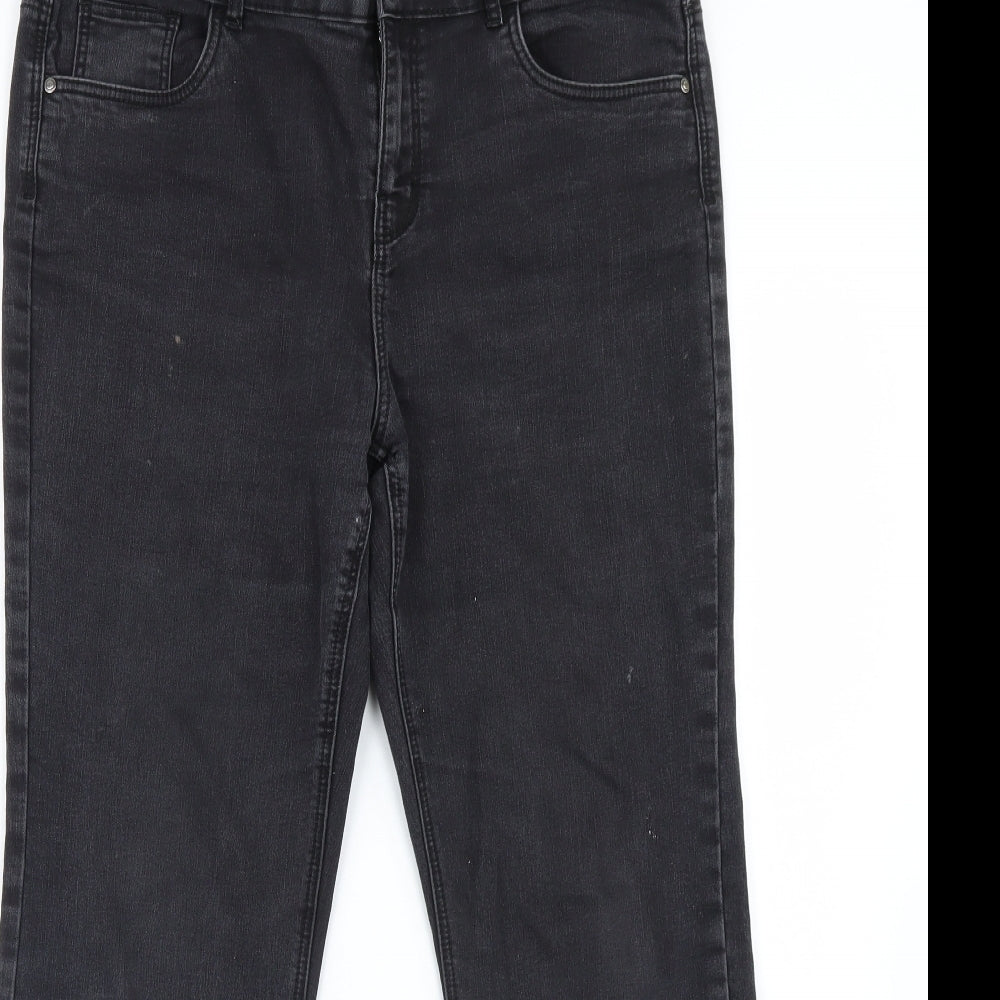 George Womens Black  Denim Bootcut Jeans Size 14 L28 in