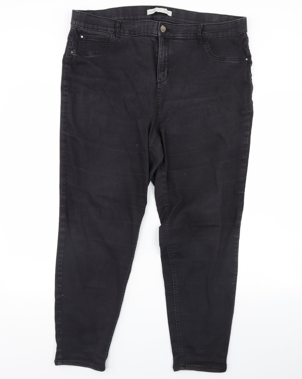 George Womens Black  Denim Skinny Jeans Size 22 L29 in