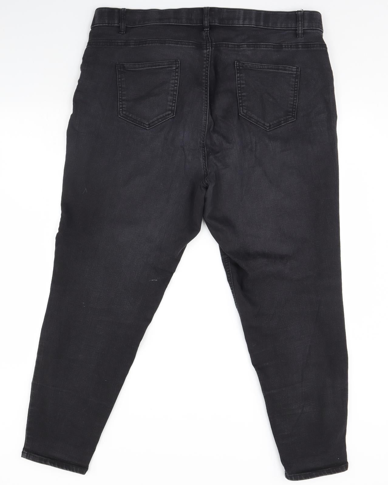 George Womens Black  Denim Skinny Jeans Size 22 L29 in