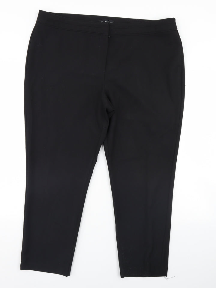F&F Womens Black Dress Pants Trousers Size 10 L27 in