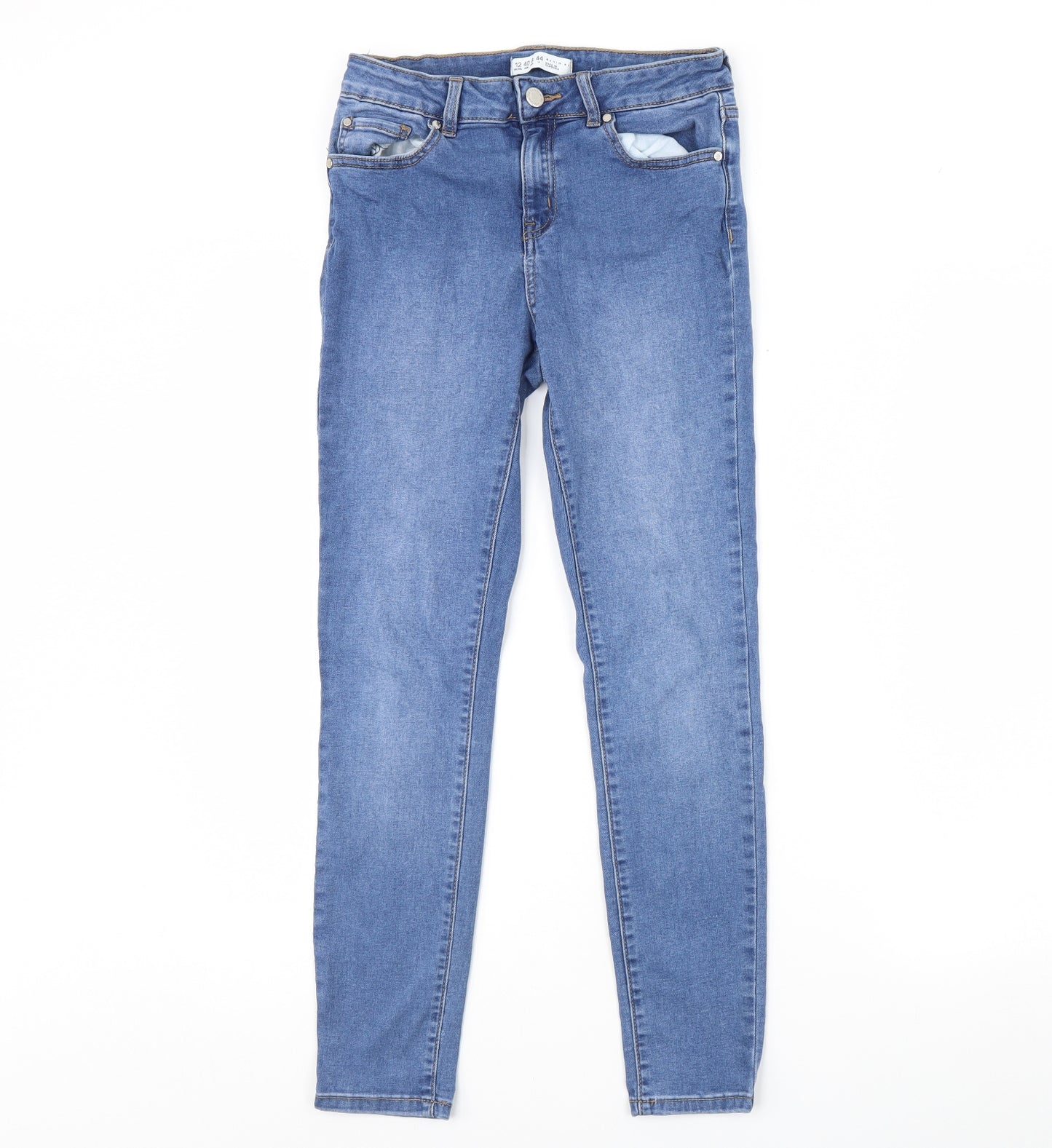 Denim & Co. Womens Blue  Denim Skinny Jeans Size 12 L28 in