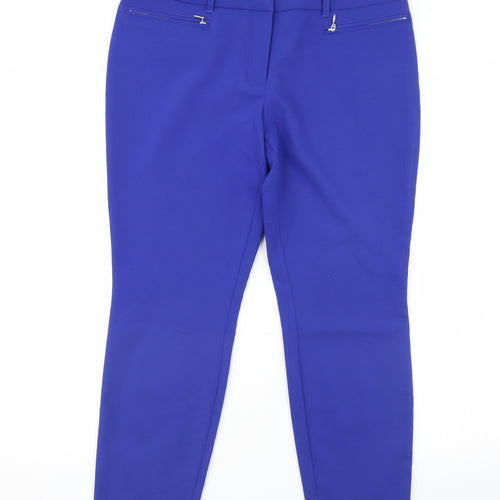 Papaya Womens Blue   Trousers  Size 12 L26 in