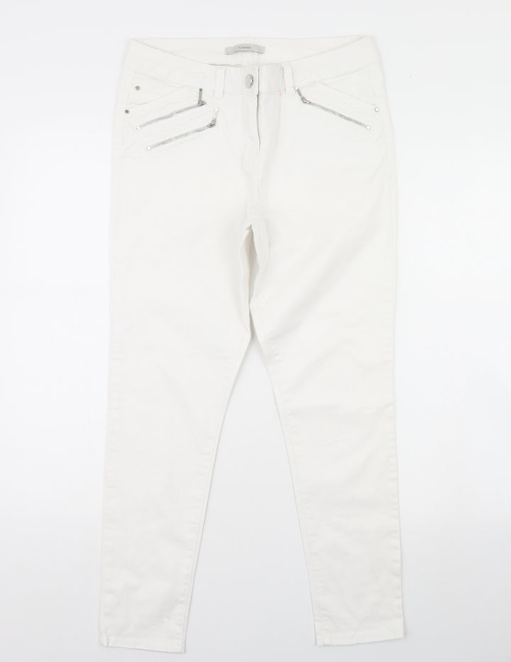 George Womens White  Denim Skinny Jeans Size 10 L28 in