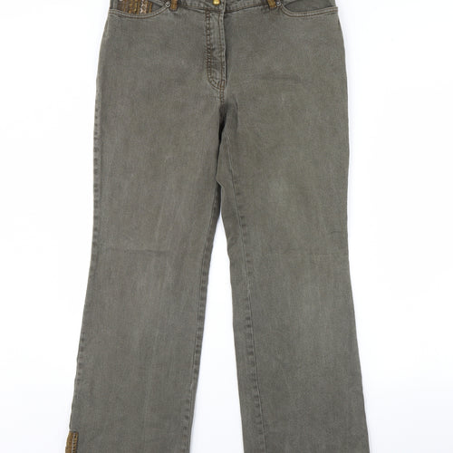 Frank Eden Womens Green   Bootcut Jeans Size 34 in L29 in