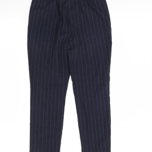 M&S Womens Blue Striped  Trousers  Size 10 L28 in