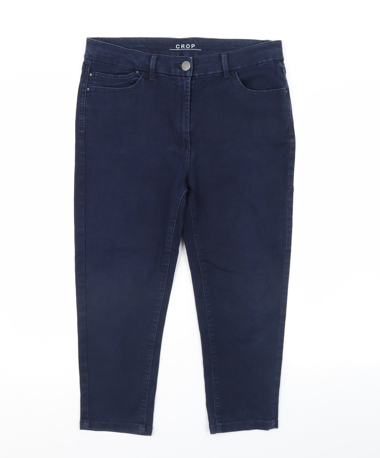 M&S Womens Blue  Denim Cropped Jeans Size 16 L23 in