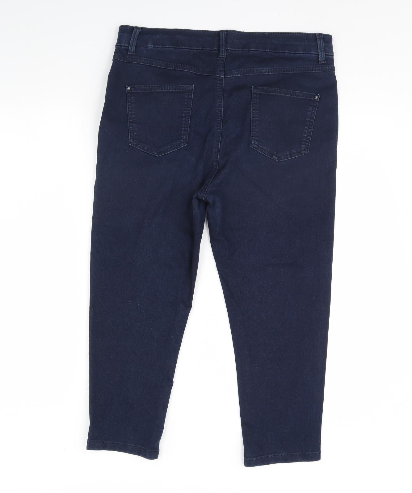 M&S Womens Blue  Denim Cropped Jeans Size 16 L23 in