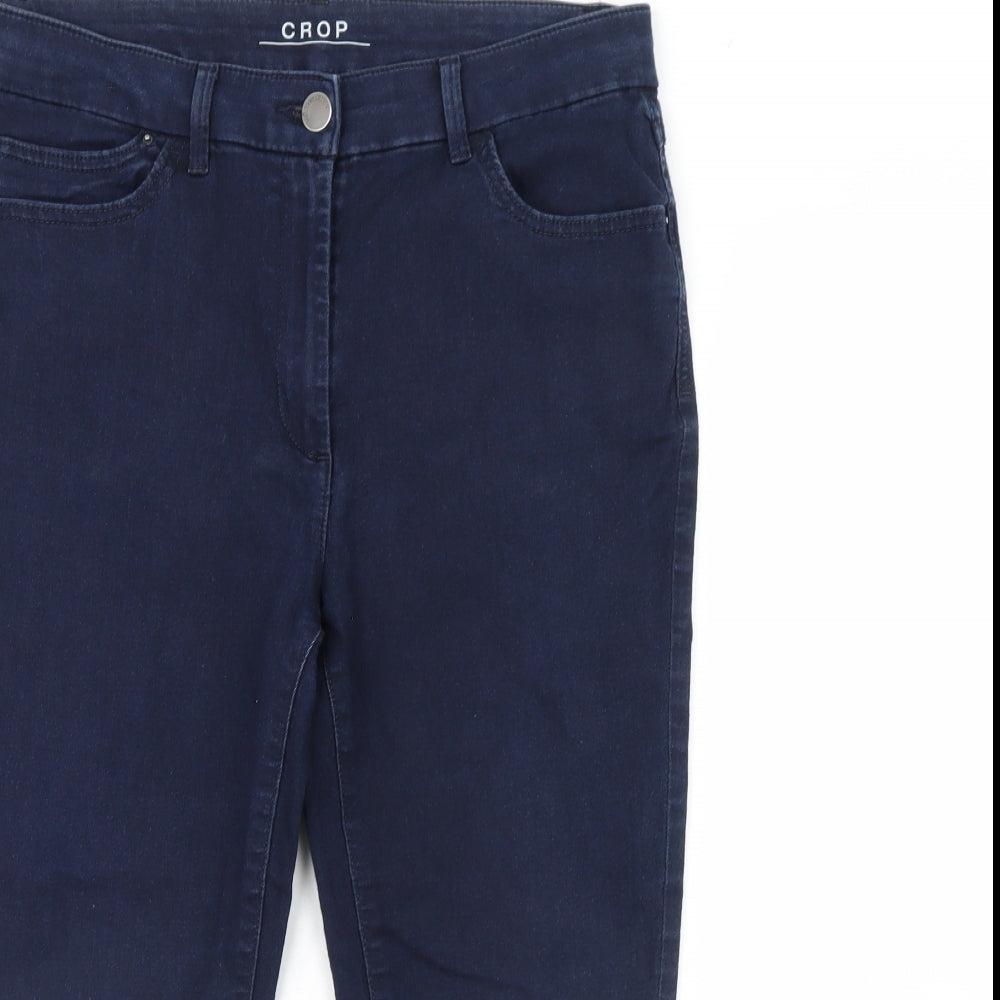M&S Womens Blue  Denim Cropped Jeans Size 16 L23 in
