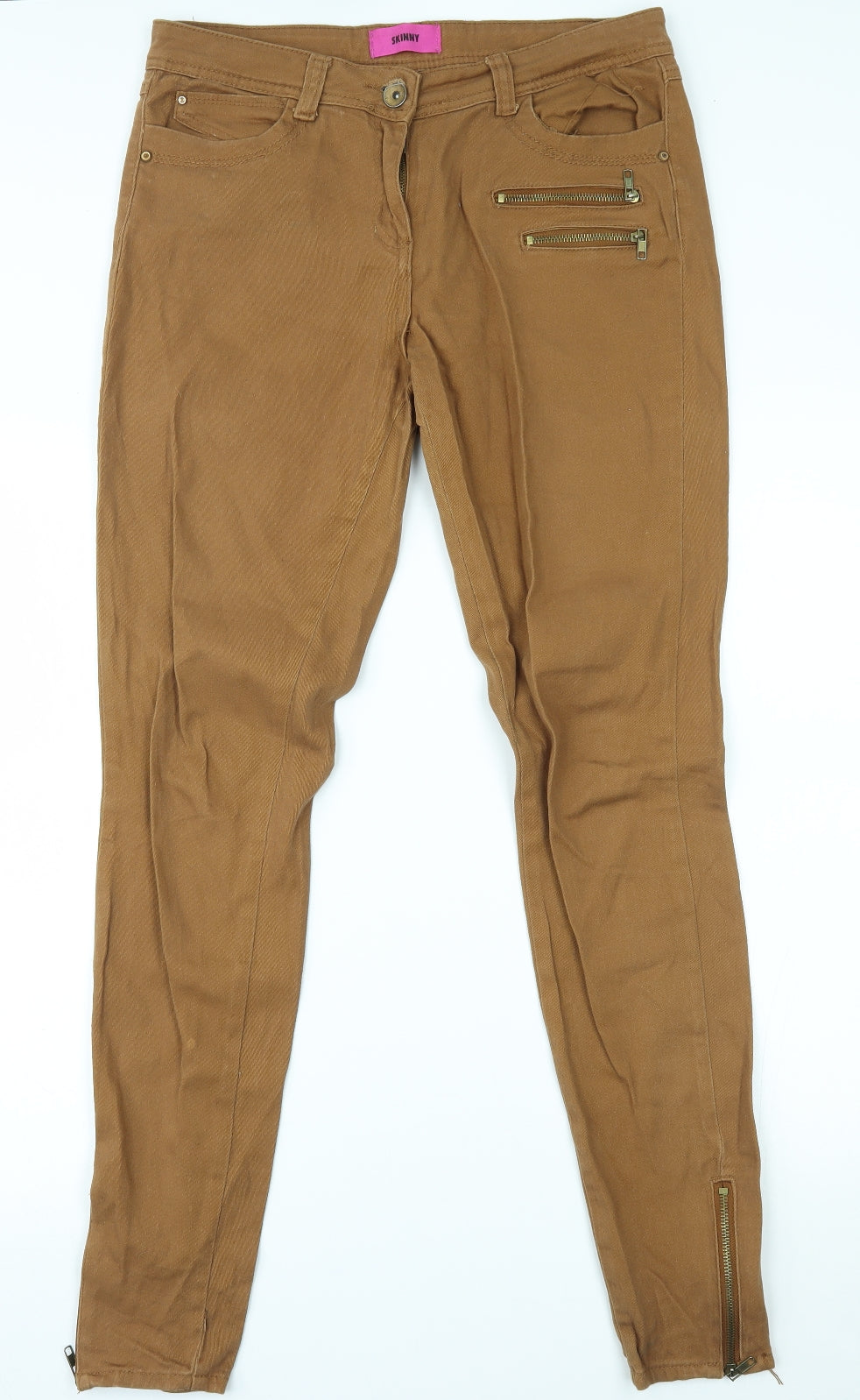 George Womens Brown  Denim Skinny Jeans Size 12 L30 in