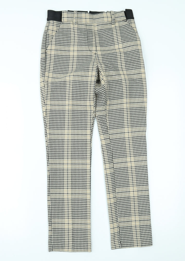 H&M Womens Yellow Houndstooth Trousers Size 6 L26 in