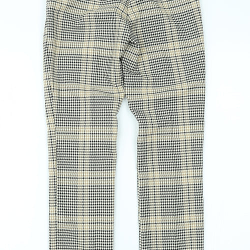 H&M Womens Yellow Houndstooth  Trousers  Size 6 L26 in